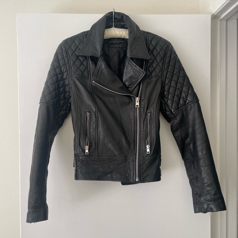 All Saints Leather Walker Jacket EUC -Iconic-